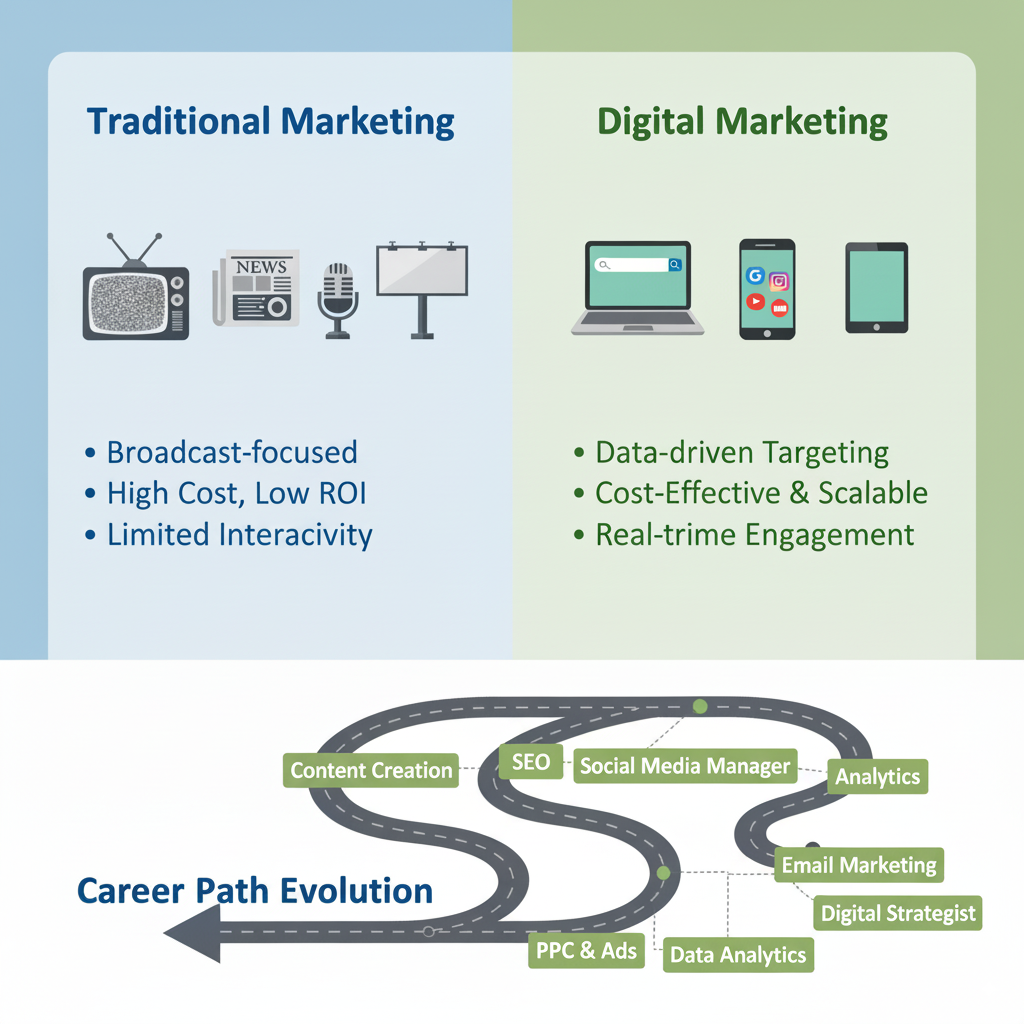 Digital Marketing Basics (Traditional vs Digital, Career Scope)